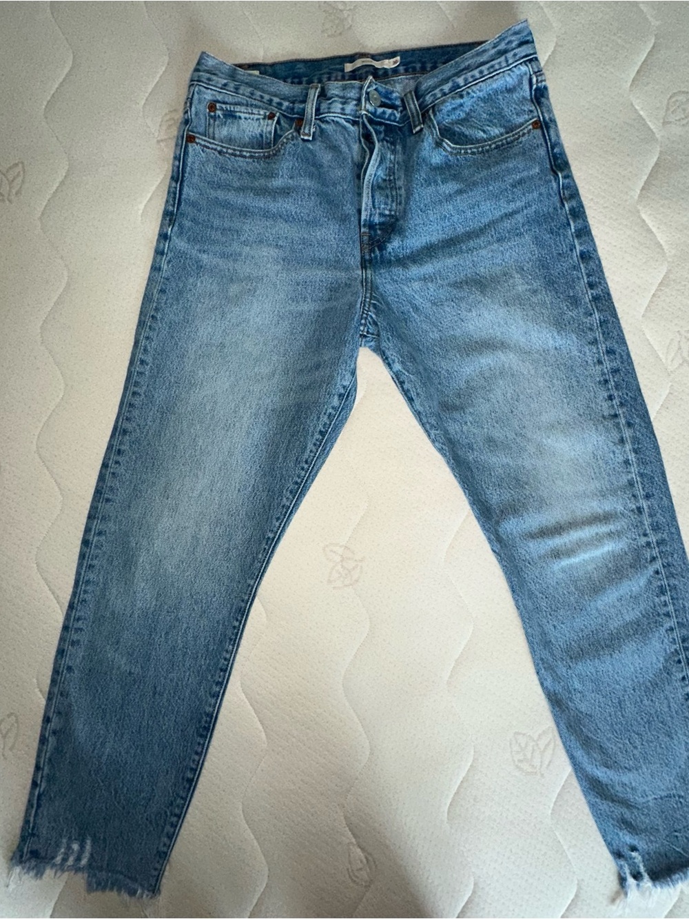 Levi's Light Blue Cropped Straight Jeans